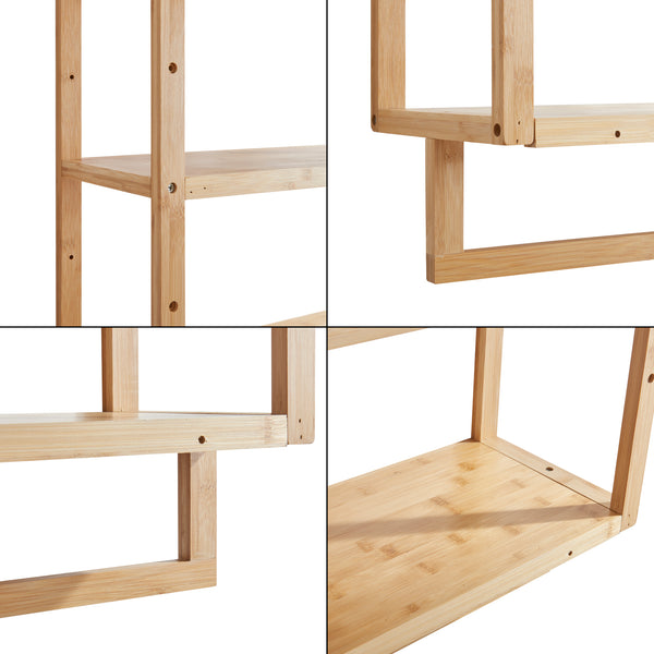 [en.casa] Handdoekrek Östra voor wandmontage 58,5x52x21 cm bamboe