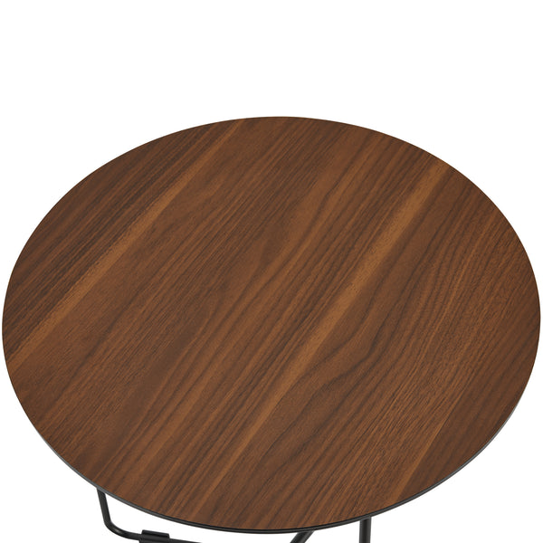 [en.casa] Bijzettafel Böhen rond 42x39,5 cm zwart en walnootkleurig