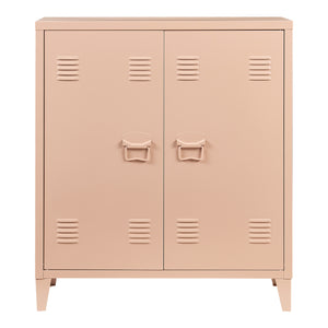[en.casa] Kantoorkast Oripää metaal 90x80x33 cm lichtbruin mat