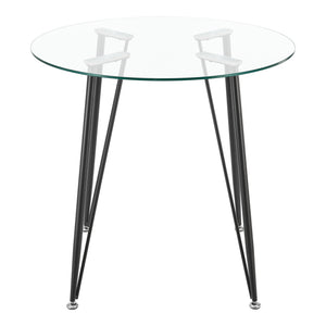 [en.casa] Glazen tafel Huittinen rond 72x80 cm zwart en transparant