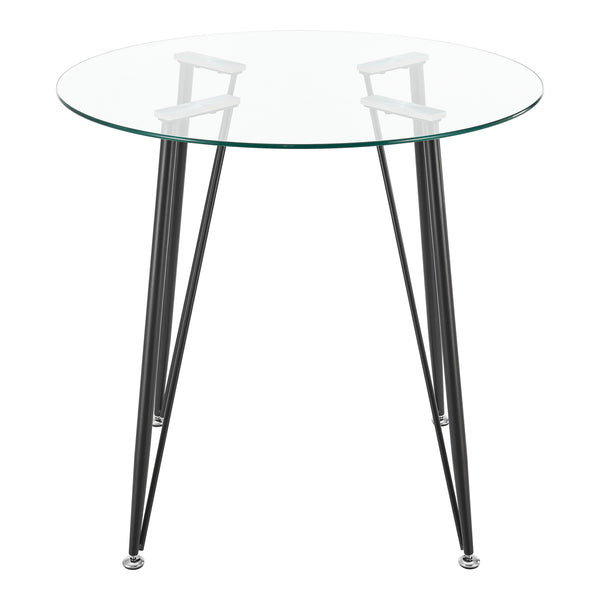 [en.casa] Glazen tafel Huittinen rond 72x80 cm zwart en transparant