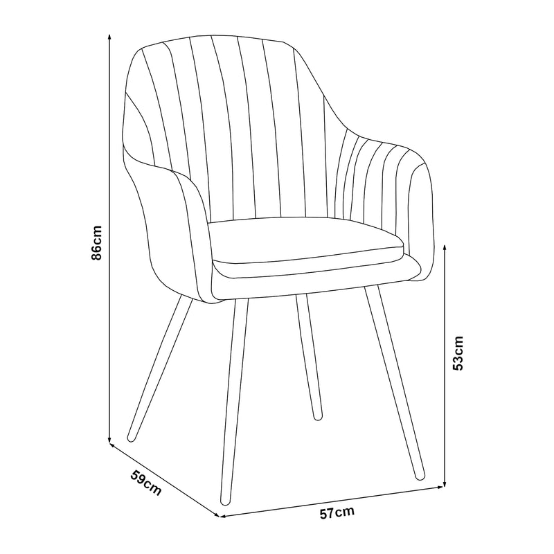 Maatschets [en.casa] Eetkamerstoel Kannonkoski set van 2 86x57x59 cm beige en zwart