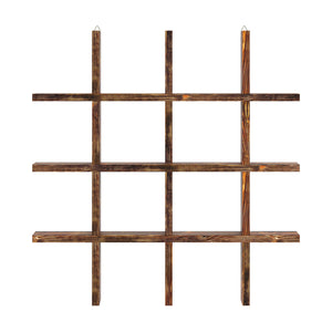 [en.casa] Wandplank Orimattila grenen 62x62x9 cm houtkleurig donker