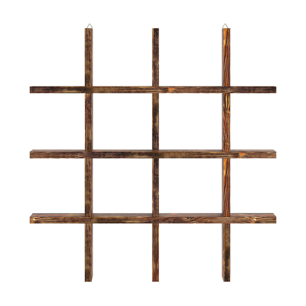 [en.casa] Wandplank Orimattila grenen 62x62x9 cm houtkleurig donker