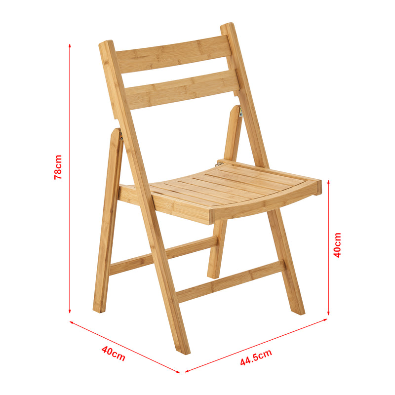 Maatschets [en.casa] Eetkamerstoel set van 2 Gran 78x44,5x40 cm bamboe