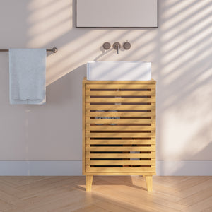 [en.casa] Bamboe wastafelonderkast Iveland 60x40x30 cm houtkleurig