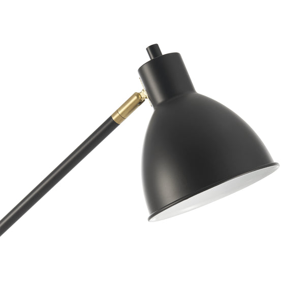 lux.pro Staande lamp Stockport vloerlamp 139 cm zwart wit en goudkleurig E27