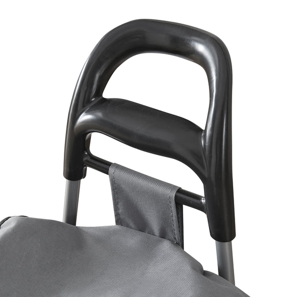 [en.casa] Boodschappentrolley Aaby 95,5x35x29 cm donkergrijs en zwart