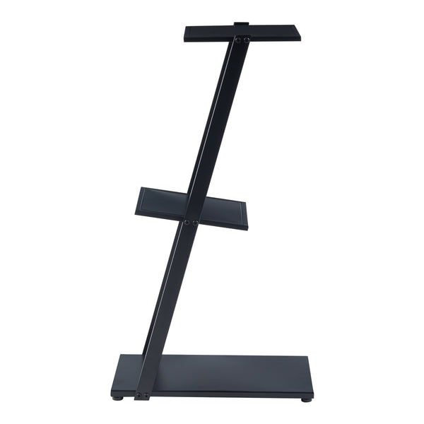 [en.casa] Bijzettafel Rollag met 3 planken 72x40x25 cm zwart