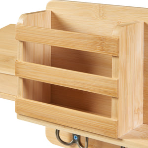 [en.casa] Wandrek Giske met plank en sleutelhouder 33x8x22 cm bamboe