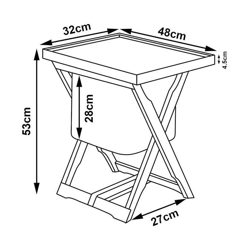 Maatschets [en.casa] Picknicktafel Hattfjelldal opvouwbaar 53x48x32 cm bamboe