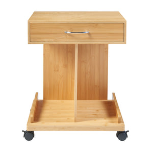 [en.casa] Bijzettafel op wielen Jokkmokk 56,5x43x43 cm bamboe