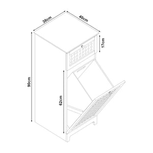 [en.casa] Badkamerkast Karlsøy met wasmand 90x38x40 cm wit