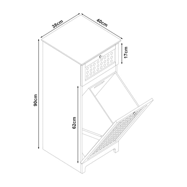 [en.casa] Badkamerkast Karlsøy met wasmand 90x38x40 cm wit