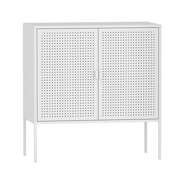 Commode Castelli 82,5x80x40 cm staal wit [en.casa]