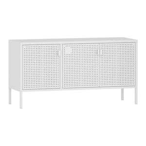 TV meubel Castelli 114x40x60 cm metaal met 3 deuren wit [en.casa]