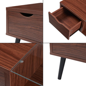 [en.casa] Salontafel Markaryd 110x50x40 cm walnootkleurig