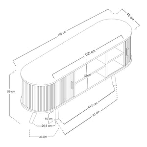 [en.casa] Dressoir Nordkapp 140x40x56 cm houtkleurig