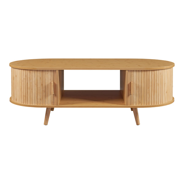 Salontafel Nordkapp ovaal 120x55x40 cm houtkleurig [en.casa]