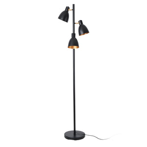 lux.pro Staande lamp Witney vloerlamp 154 cm 3xE14 zwart en goudkleurig