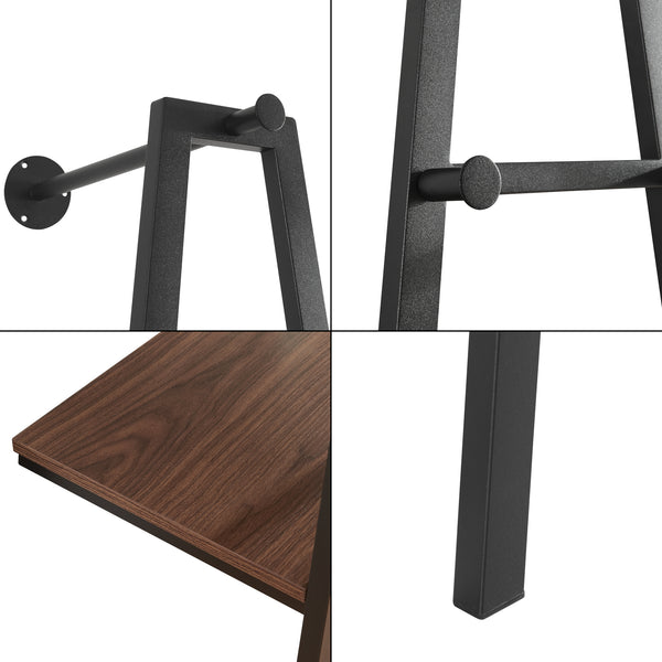 [en.casa] Kledingrek Bjørnafjorden 174x56x40 cm zwart en walnootkleurig