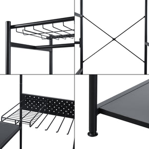 [en.casa] Kledingkast Brønnøy open kast 182x90x46 cm zwart