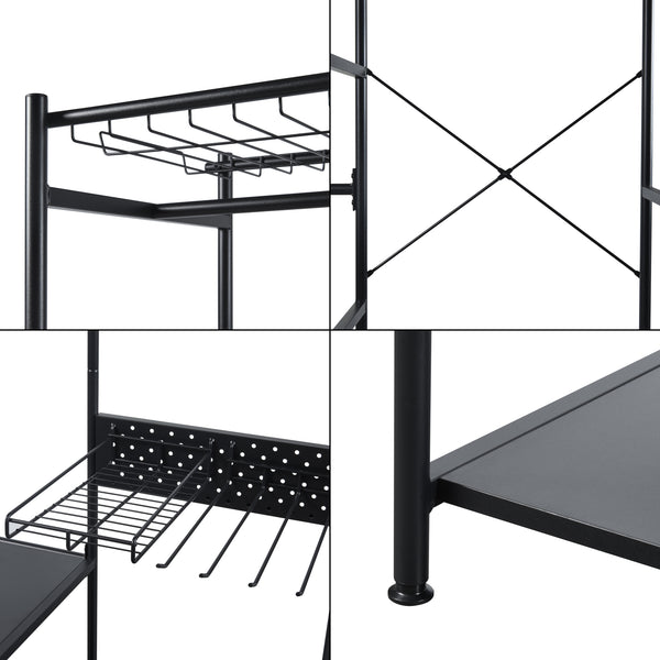 [en.casa] Kledingkast Brønnøy open kast 182x90x46 cm zwart