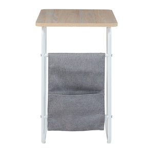 [en.casa] Bureau Dyrøy laptoptafel 56x48x37 cm wit eikenkleurig en grijs