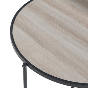 [en.casa] Bijzettafel Fyresdal 68xØ62 cm zwart en eikenkleurig