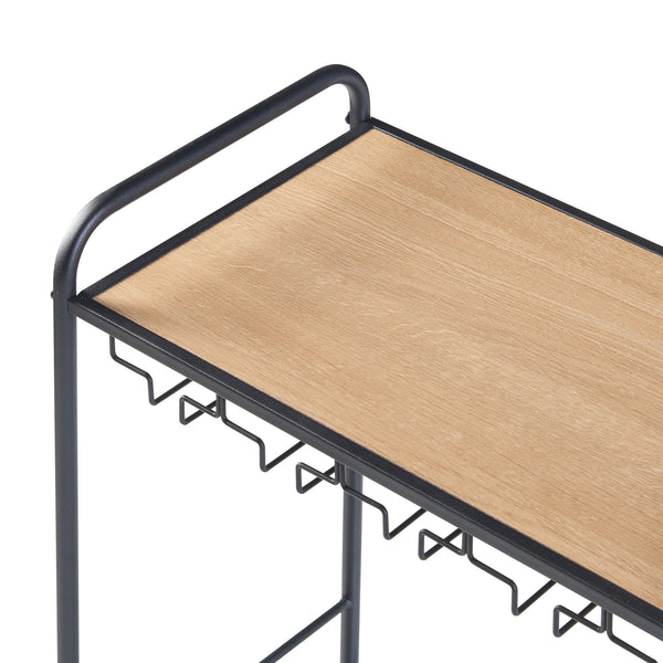 [en.casa] Wijnrek Hustadvika voor 14 flessen 120x61x33 cm zwart en eikenkleurig