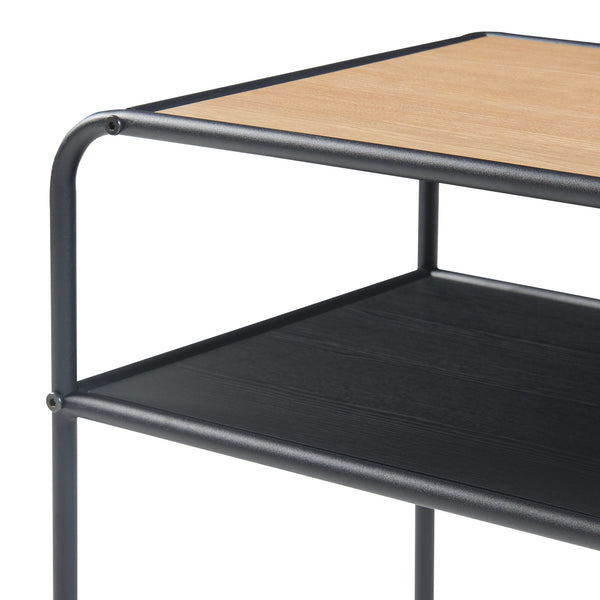 [en.casa] Bijzettafel Krødsherad 55x51x36 cm zwart en eikenkleurig