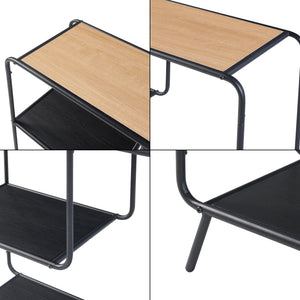 [en.casa] Console tafel Krødsherad 83x102x36 cm zwart en eikenkleurig