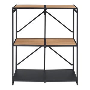 [en.casa] Open kast Telemark opvouwbaar 81x68x38 cm zwart en eikenkleurig
