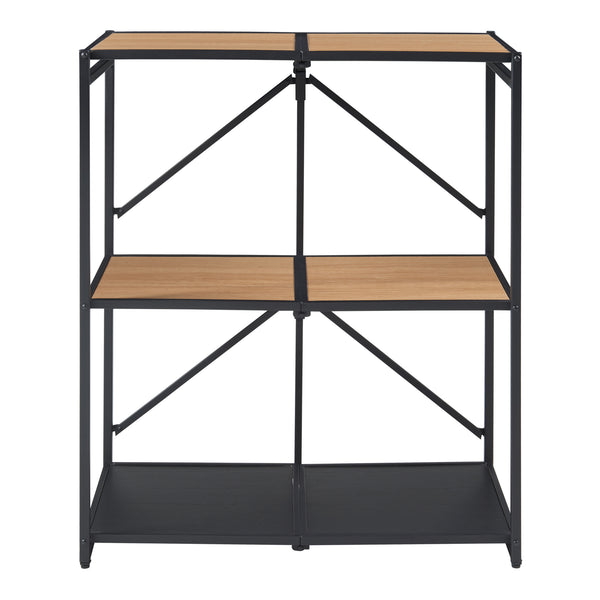 [en.casa] Open kast Telemark opvouwbaar 81x68x38 cm zwart en eikenkleurig