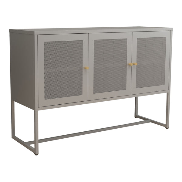 Commode Sund dressoir metaal 120x40x80 cm grijs [en.casa]