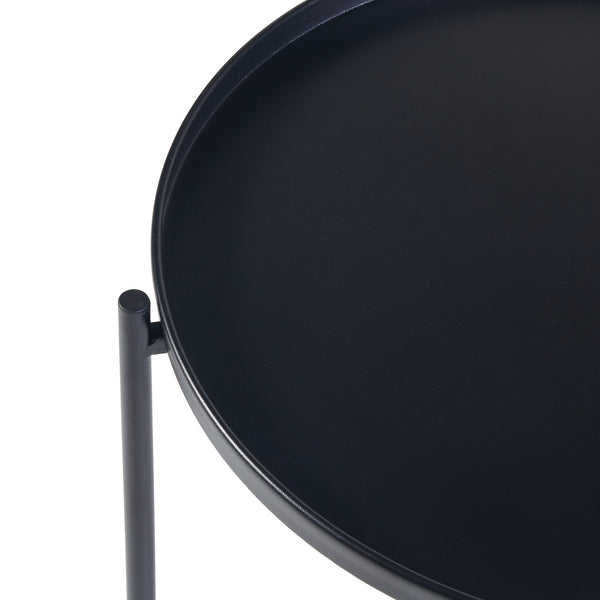 [en.casa] Bijzettafel Sälen rond Ø40x50 cm zwart