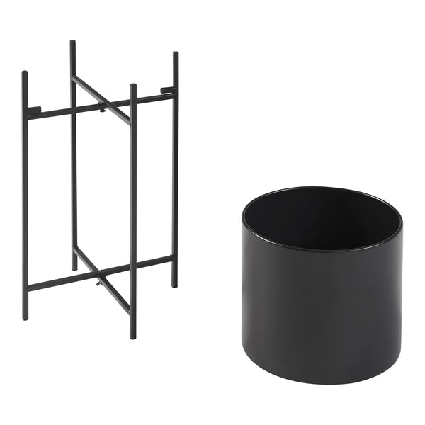 [en.casa] Plantenstandaard Orsa set van 3 zwart