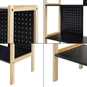 Boekenkast Dønna schap 120x63x28 cm mdf zwart en houtkleurig [en.casa]