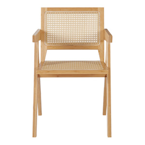 Eetkamerstoel Asikkala 79x50x50 cm bamboe rotan look naturel [en.casa]