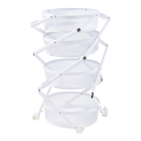 [en.casa] Keukentrolley Sørreisa rond 123xØ37,5 cm wit