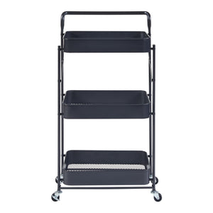 [en.casa] Keukentrolley Vörå 88x45x30 cm zwart