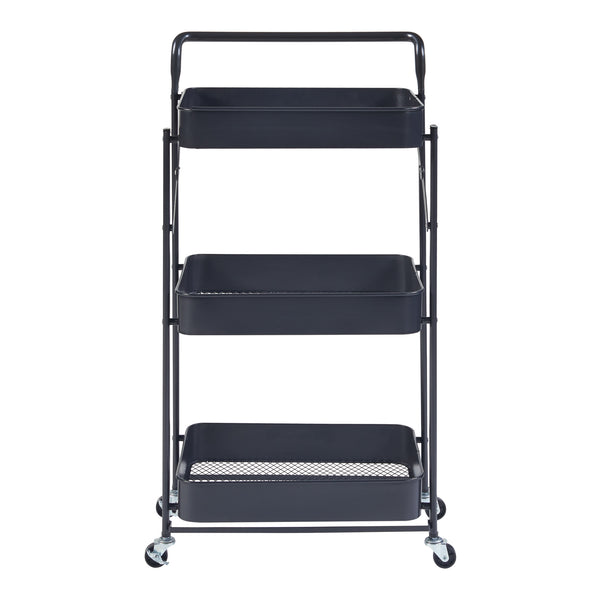 [en.casa] Keukentrolley Vörå 88x45x30 cm zwart