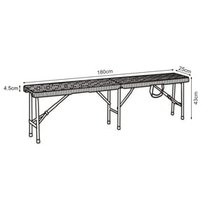 Tuinbank Mark set van 2 opvouwbaar 180x25x43 cm rotan look zwart [en.casa]