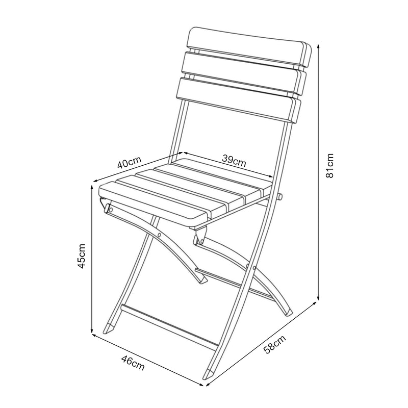 Maatschets Klapstoel Lillestrøm set van 2 tuinstoelen 81x46x58 cm houtlook donkerbruin [en.casa]