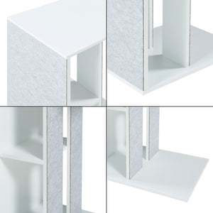 Bijzettafel Ljungby met krabgedeelte 58x40x30 cm wit [en.casa]