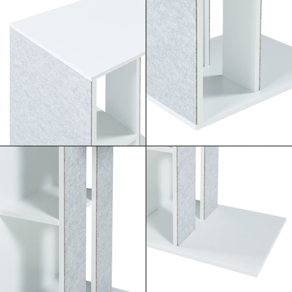 Bijzettafel Ljungby met krabgedeelte 58x40x30 cm wit [en.casa]