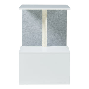 Bijzettafel Masfjorden met krabpaal 60x40x40 cm wit [en.casa]