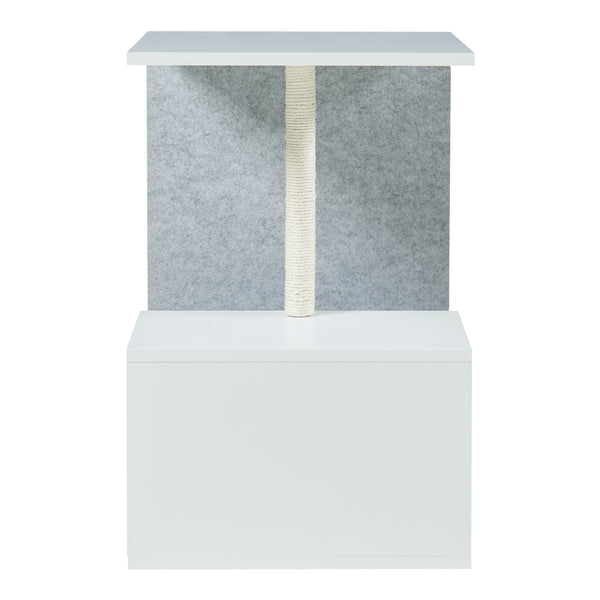 Bijzettafel Masfjorden met krabpaal 60x40x40 cm wit [en.casa]