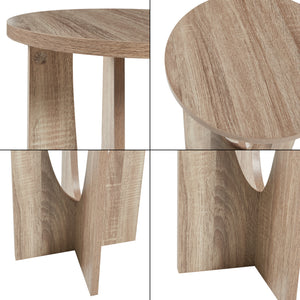 Bijzettafel Rindal rond 56,5xØ38 cm eikenkleurig [en.casa]