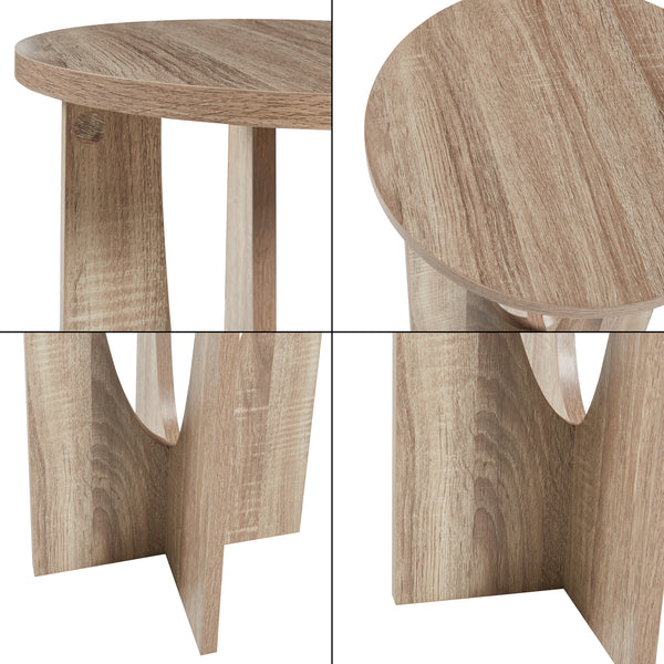 Bijzettafel Rindal rond 56,5xØ38 cm eikenkleurig [en.casa]